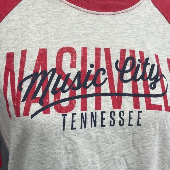 Music City Womens Medium Nashville TN 3/4 Sleeve PolyCotton Crew Neck Tee Shirt - Picture 2 of 4